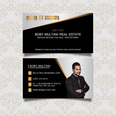 Boby Multani real estate business cards