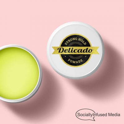 Delicado pomade branding and product packing