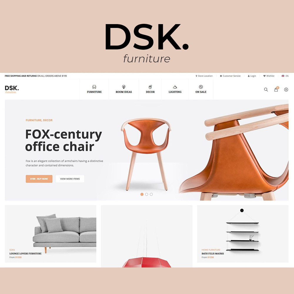 Website design for DSK furniture