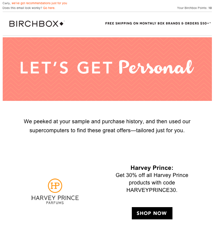 birchbox newsletter