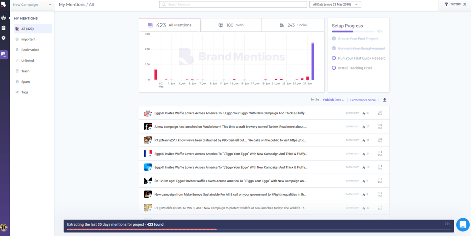 The brandmentions dashboard