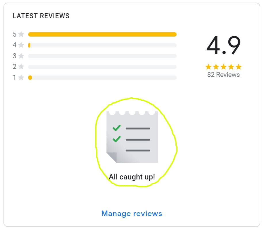 Taking a look at the Google My Business backend to manage Google Review replies and ensure that all have been replied to.