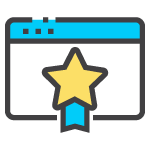 A star badge within a browsing window.