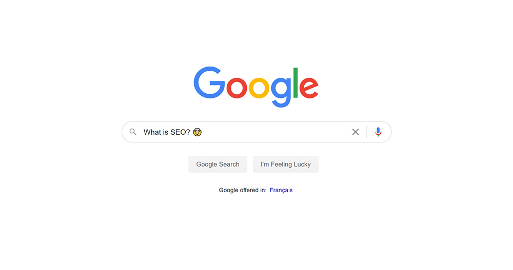 Search query "What is SEO?" into Google.ca