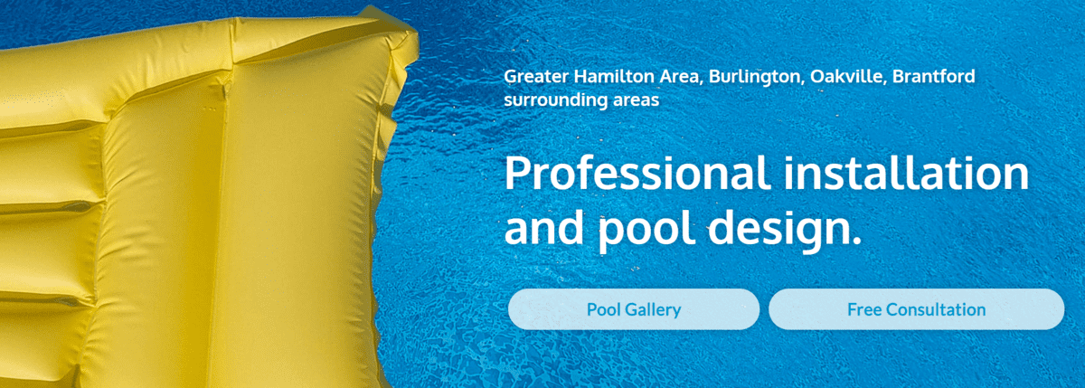 Part of the web design for Green Collar Pools relaunch