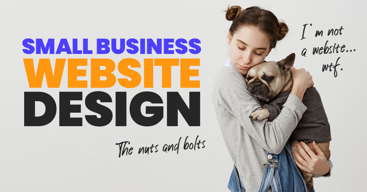 Small business design banner with girl hugging a French Bulldog