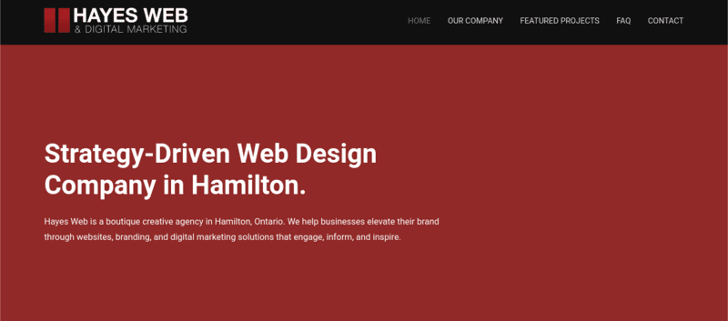 Hayes Web is a strategy-driven web design company. Is it the best digital marketing agency in Hamilton?