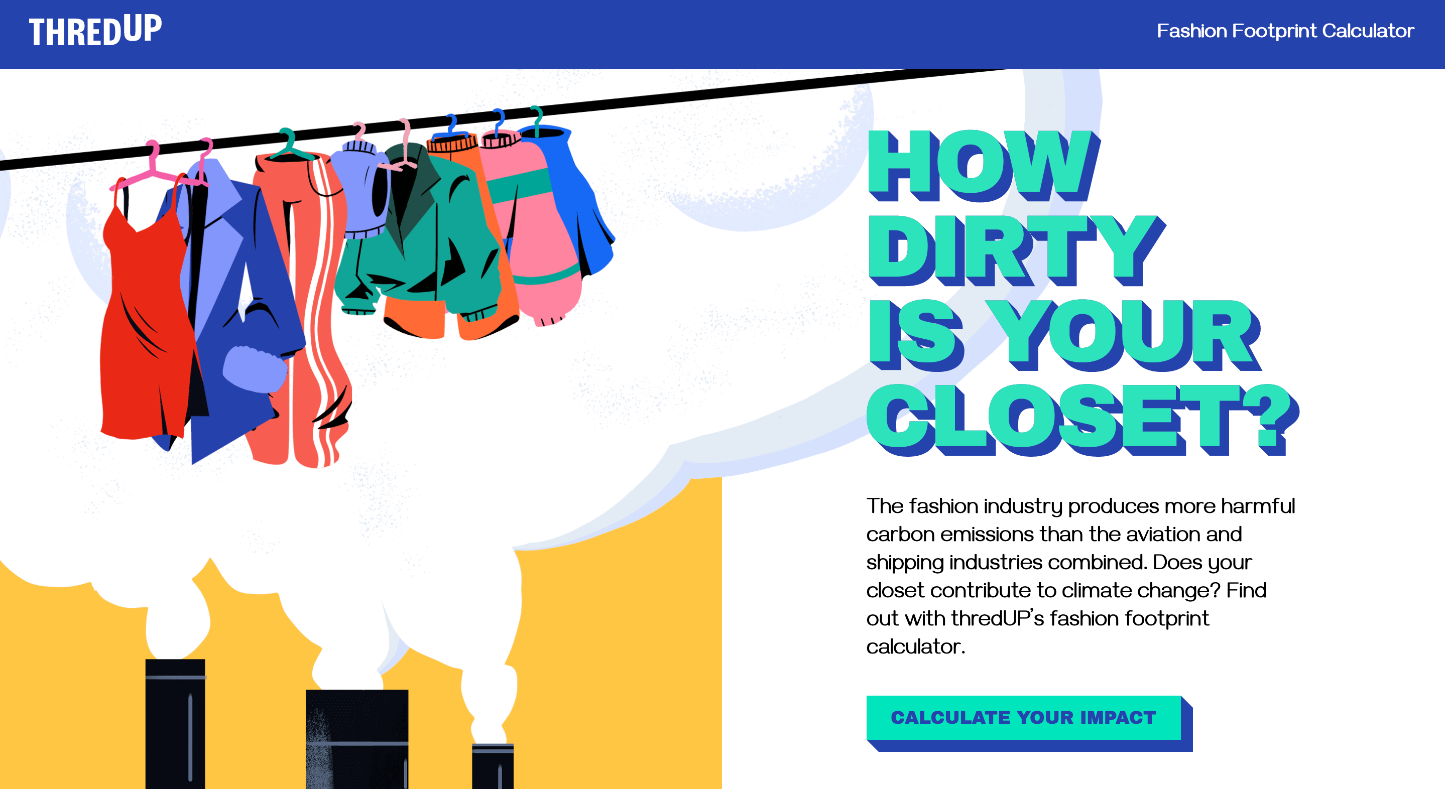 How dirty is your closet? Infographic marketing also uses interactive elements to illustrate concepts.