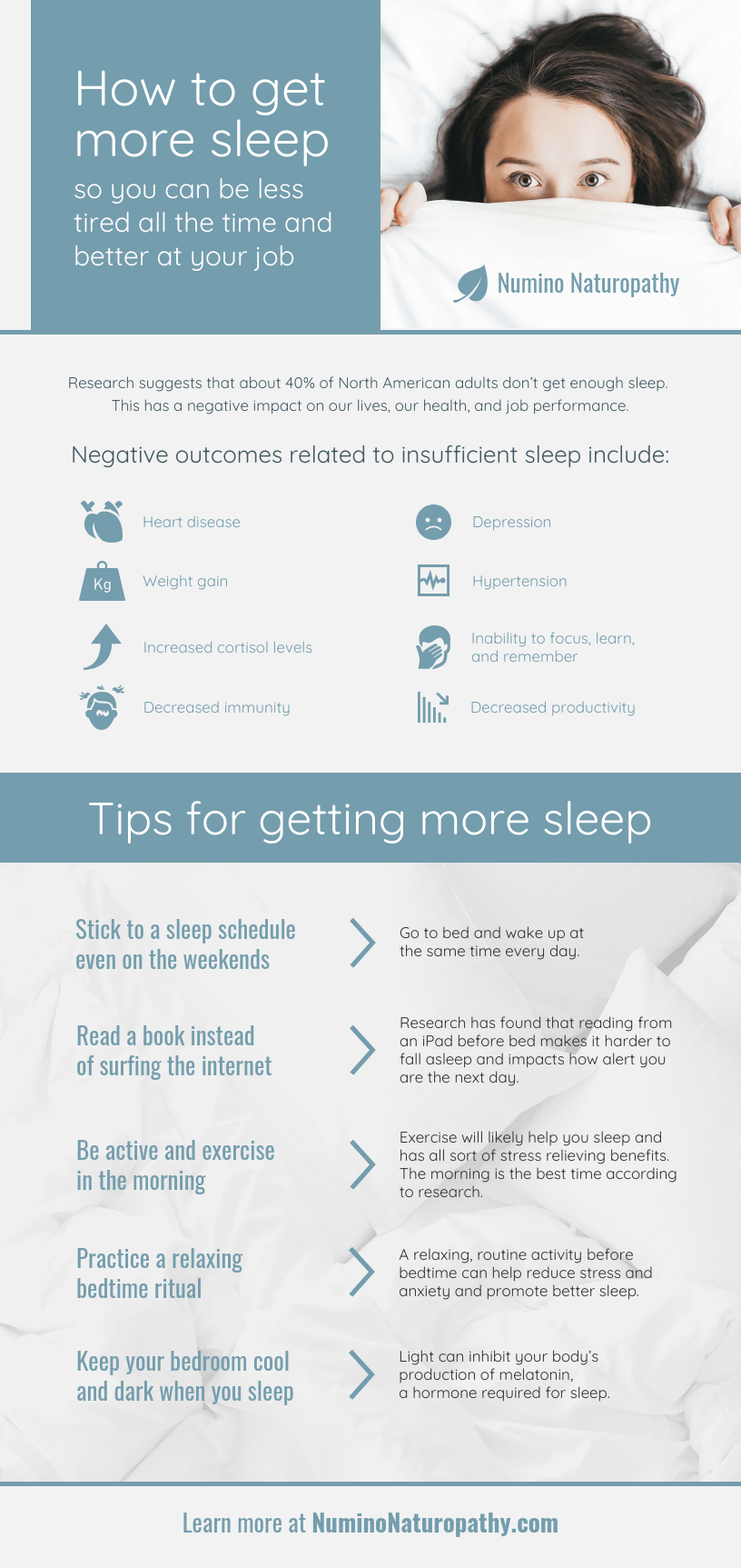 Hamilton infographic marketing agencies like SociallyInfused Media can design informational images for your marketing campaigns. See this 'How to get more sleep' infographic.